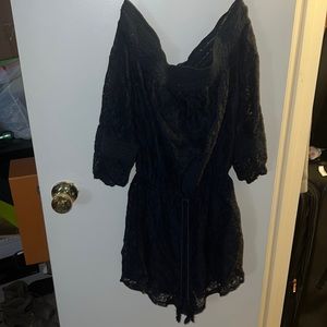 Navy blue off-shoulder HOLLISTER Romper